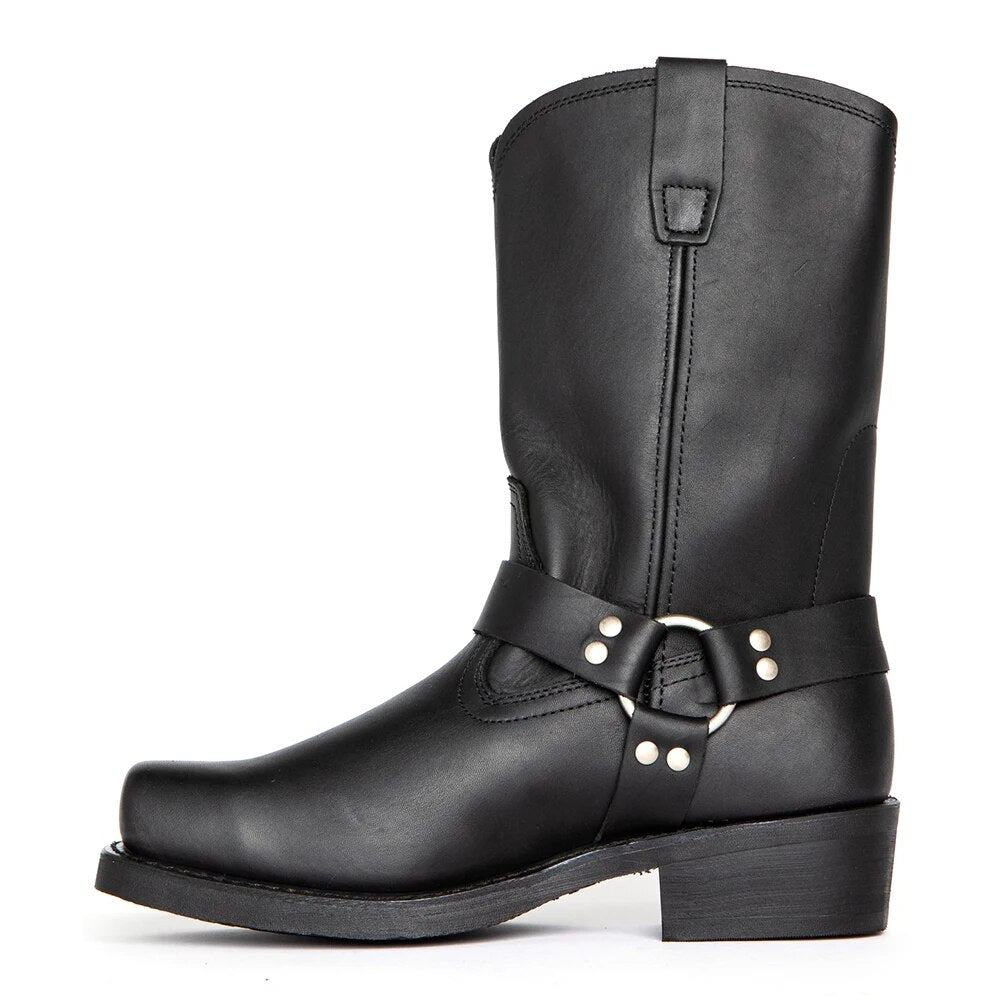 Robuste Bikerstiefel mit eckiger Spitze für Abenteuer