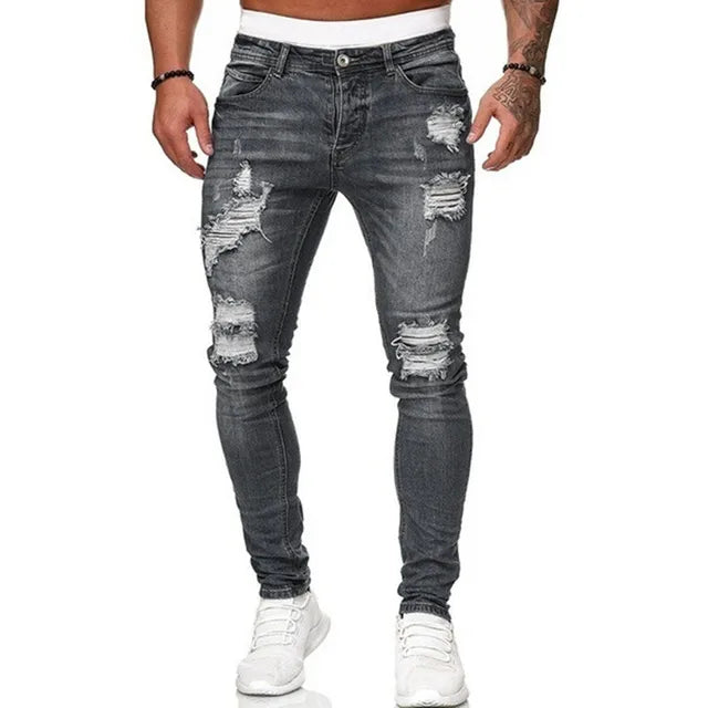Röhrenjeans | Stretch | Slim Fit | Rissige Jeans | Herrenjeans