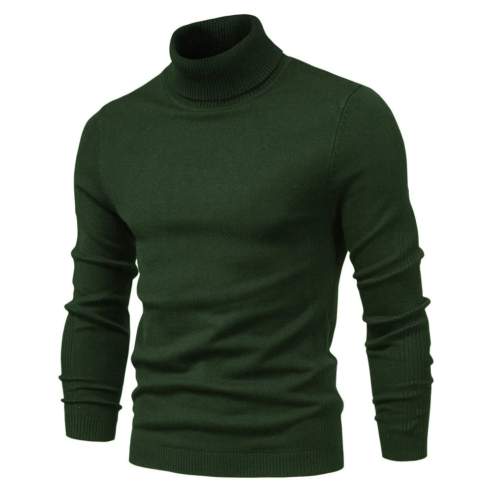 Rollkragenpullover – schmal geschnittener Herren-Strickpullover mit hohem Kragen