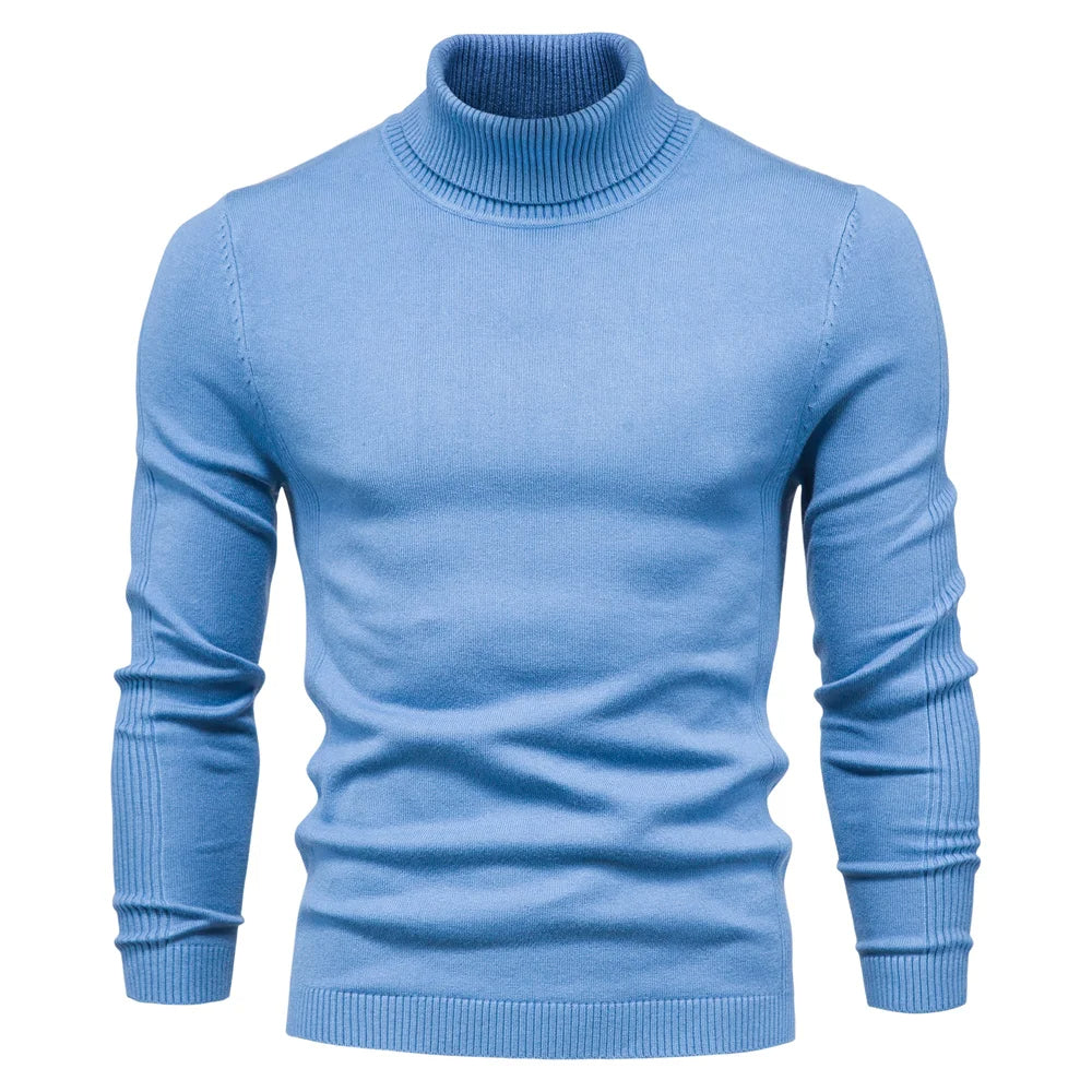 Rollkragenpullover – schmal geschnittener Herren-Strickpullover mit hohem Kragen