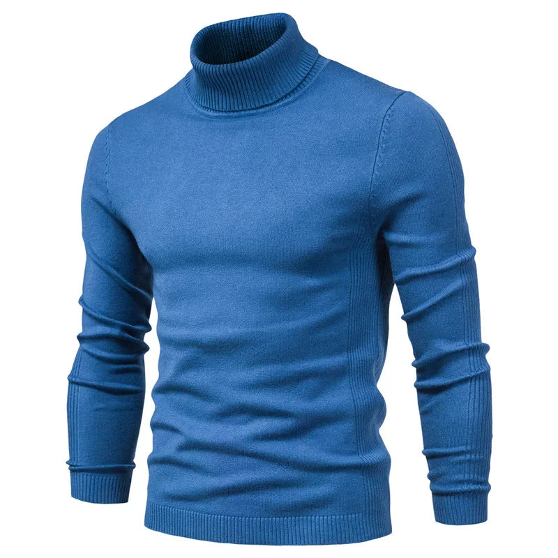 Rollkragenpullover – schmal geschnittener Herren-Strickpullover mit hohem Kragen