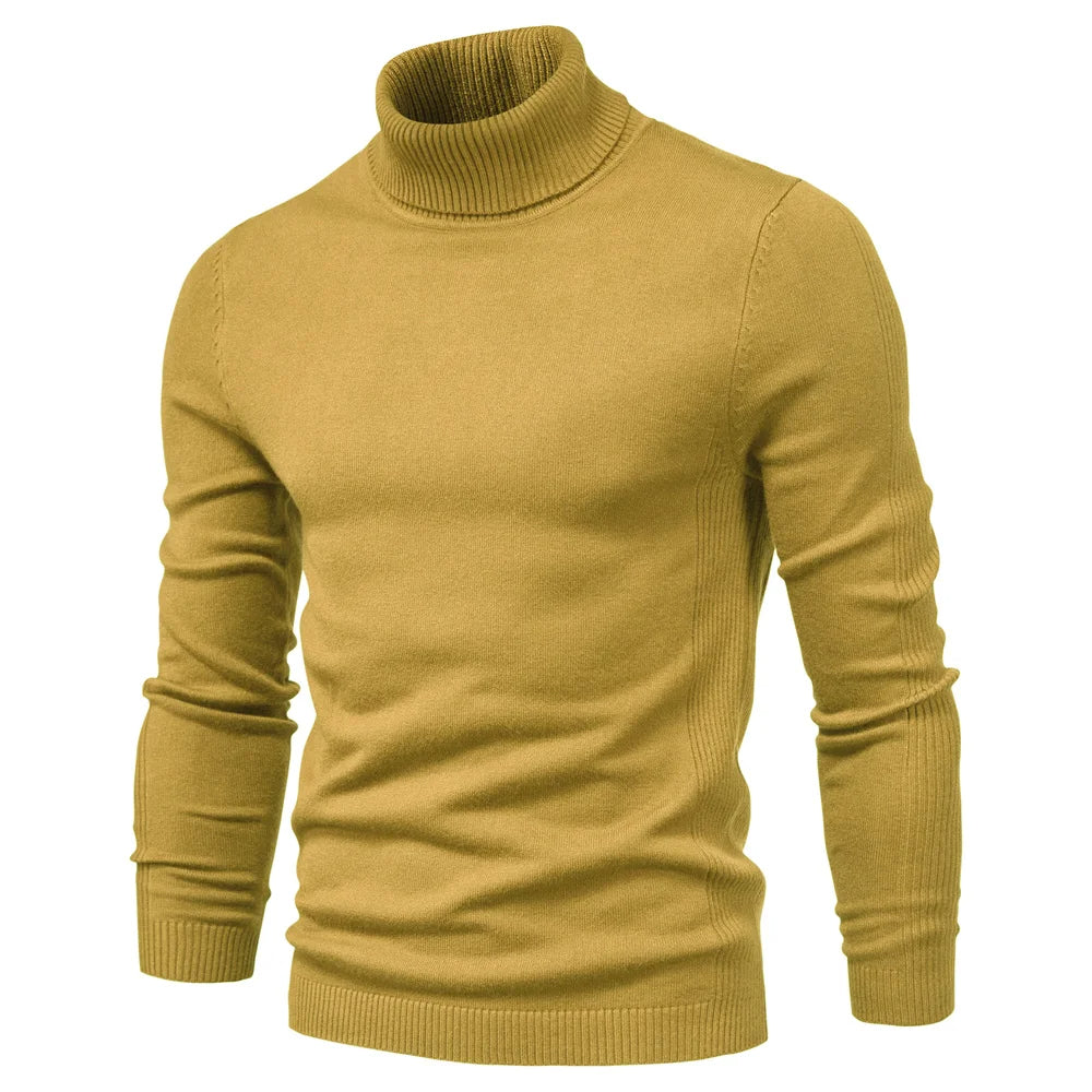 Rollkragenpullover – schmal geschnittener Herren-Strickpullover mit hohem Kragen