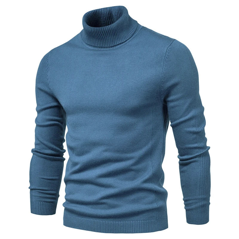 Rollkragenpullover – schmal geschnittener Herren-Strickpullover mit hohem Kragen