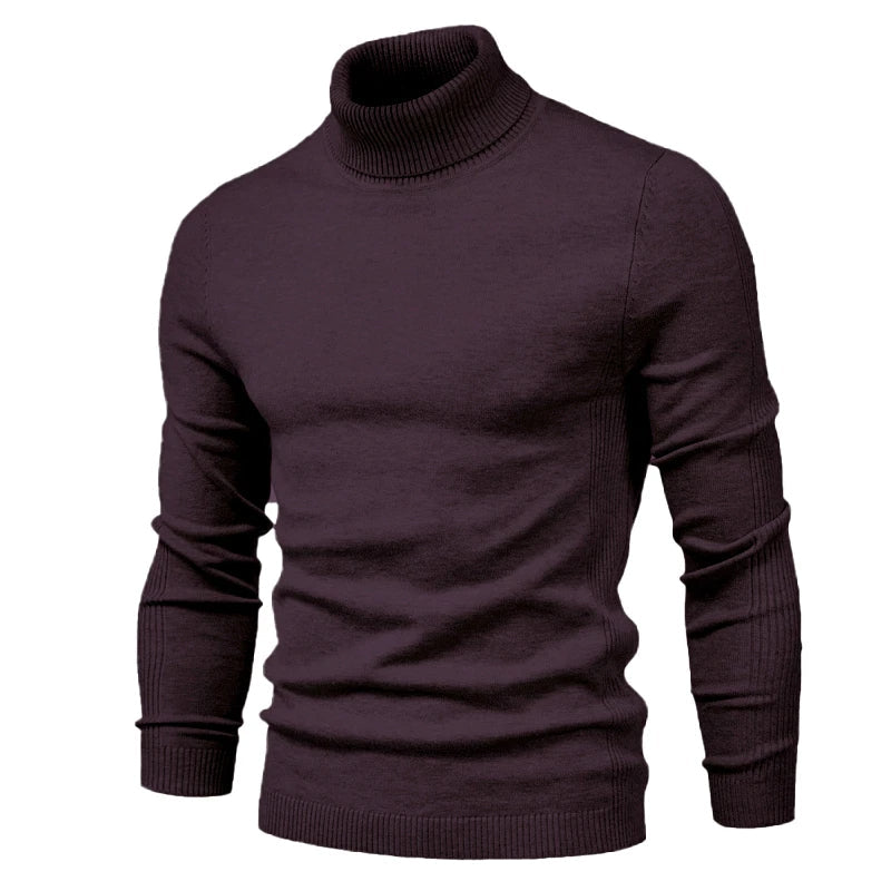Rollkragenpullover – schmal geschnittener Herren-Strickpullover mit hohem Kragen