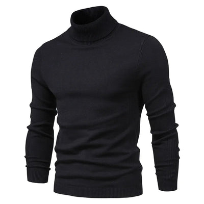 Rollkragenpullover – schmal geschnittener Herren-Strickpullover mit hohem Kragen