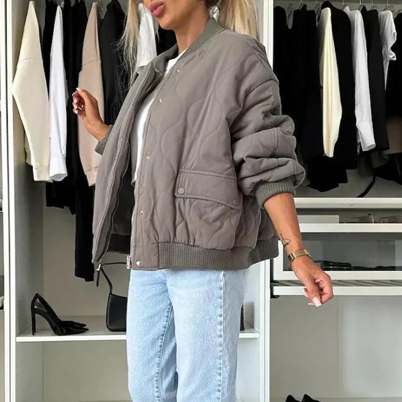 Damen Bomberjacke mit Teddyfutter