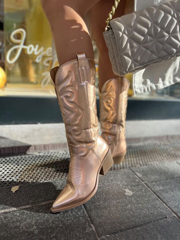 Gracie - legante Metallic-Cowboystiefel