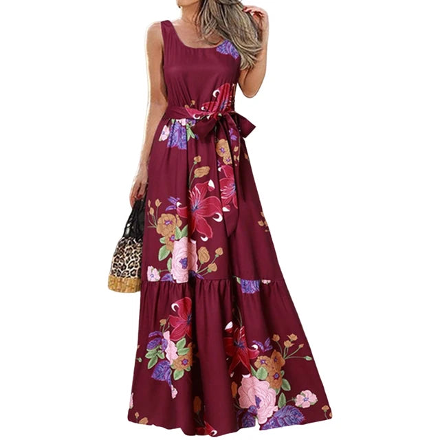 Schwarzes blumen maxikleid - Fiona