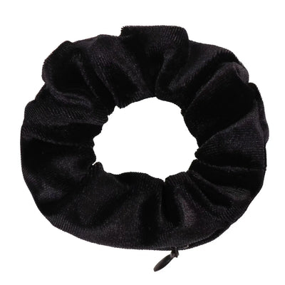 Velvet Scrunchies With Pocket Zipper Hair Ties for Women Hidden Hair Scrunchie Ponytail Holder Elastic Bands Gift for Friend