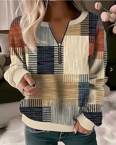 Franca | Vintage Hoodie mit Farbblockierung