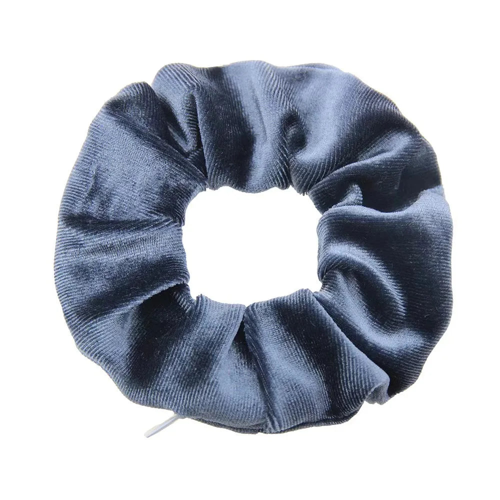 Velvet Scrunchies With Pocket Zipper Hair Ties for Women Hidden Hair Scrunchie Ponytail Holder Elastic Bands Gift for Friend