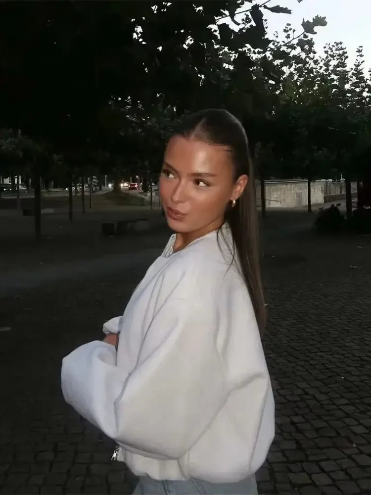 Damen Rundhals Übergangsjacke | Langarm