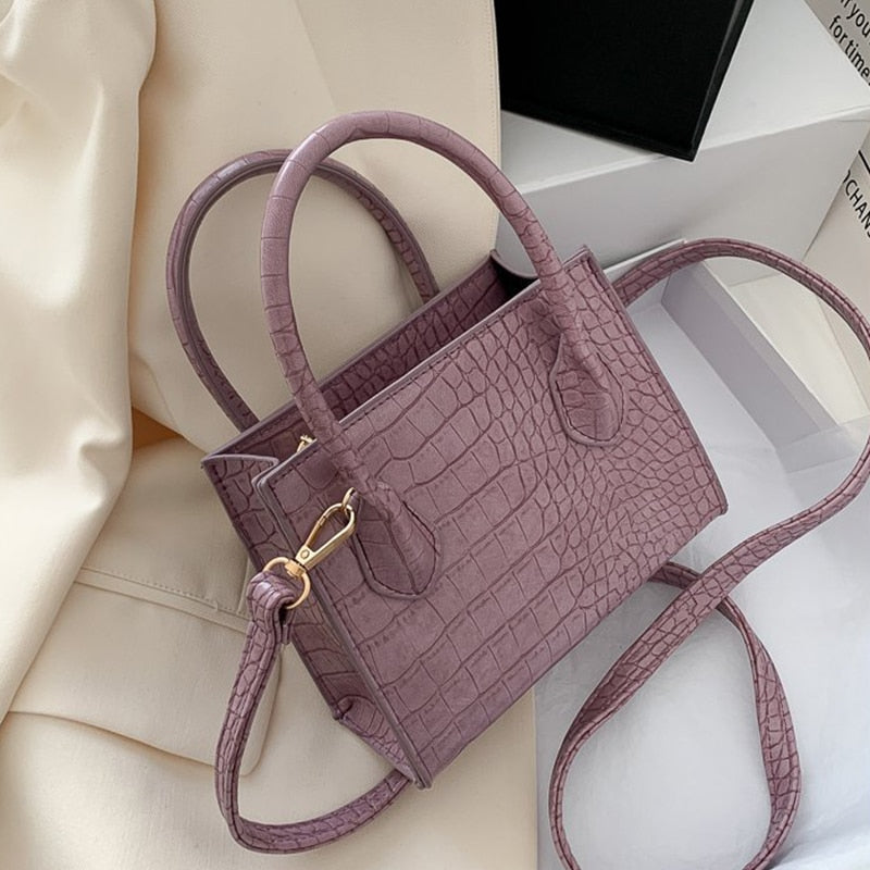 Luxus Handtasche Damen – Krokodilleder-Optik – Schultertasche