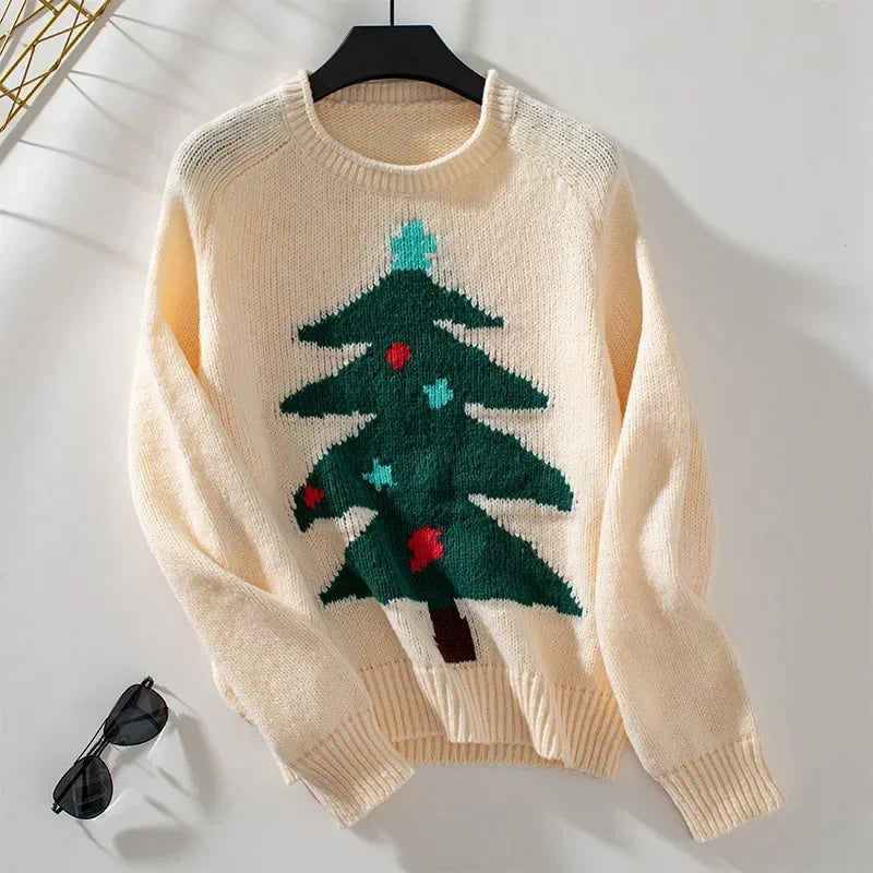 Pullover mit Weihnachtsbaum für Damen