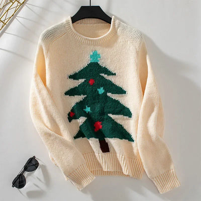 Pullover mit Weihnachtsbaum für Damen