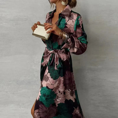 Damen Sommer Wickelkleid Mit Blumenmuster | Maxi