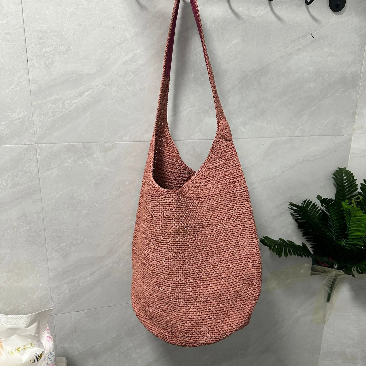 Boho Strohtasche Damen – Handgefertigte Strandtasche Sommer 2025 Shopper