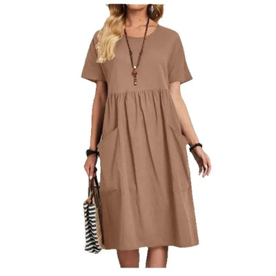 Mira | Marineblaues Midi-Kleid mit kurzen Ärmeln" 

Rewritten: "Mira | Midi-Kleid in Marineblau mit kurzen Ärmeln