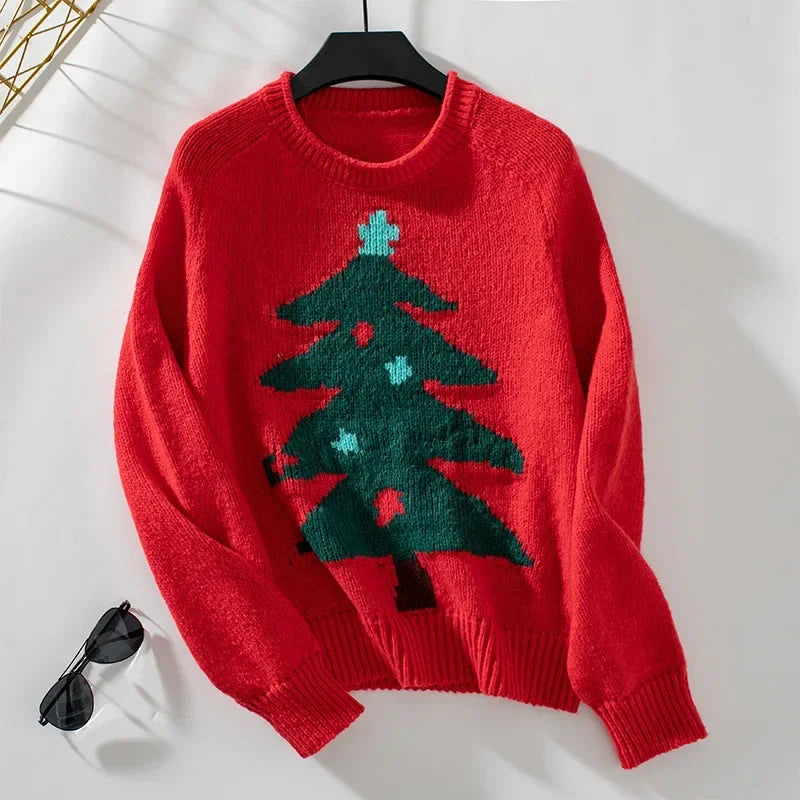 Pullover mit Weihnachtsbaum für Damen