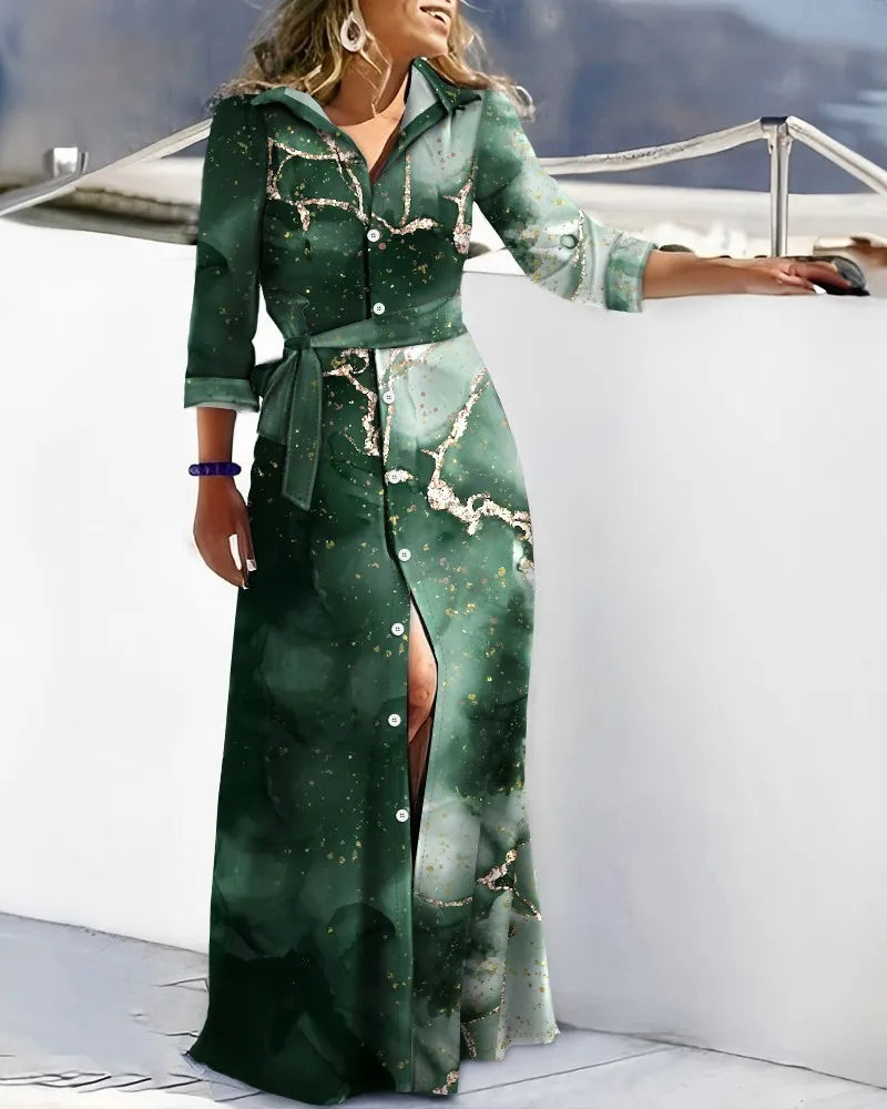 Mayfair™ | Elenya – Elegantes Hemdblusenkleid mit Maxi-Silhouette