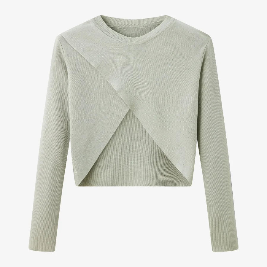 Elegantes Satinkleid - Stricktop-Kombinationsset