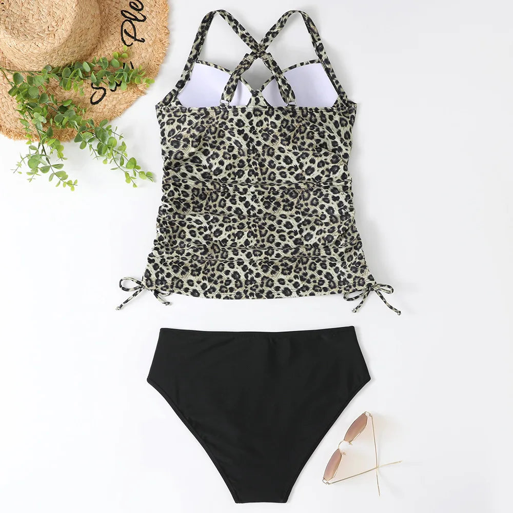 Modisches V-Ausschnitt Tankini-Set – Figurformende Bademode für Damen