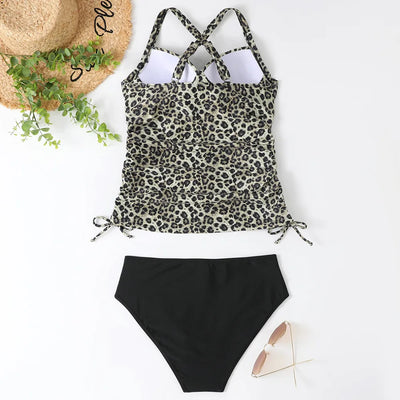 Modisches V-Ausschnitt Tankini-Set – Figurformende Bademode für Damen