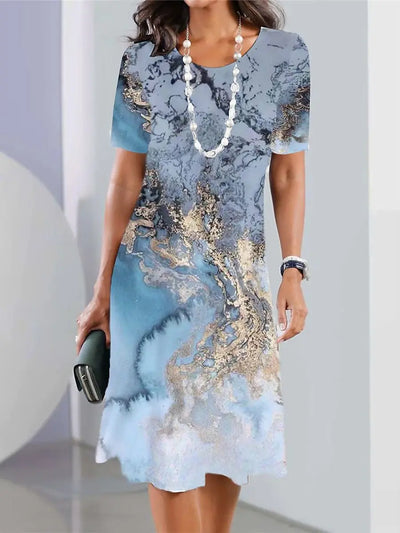 Damen-Midi-Kleid mit Grafischem Druck für den Sommer