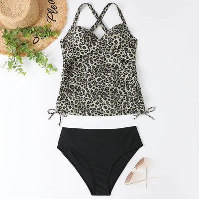Modisches V-Ausschnitt Tankini-Set – Figurformende Bademode für Damen