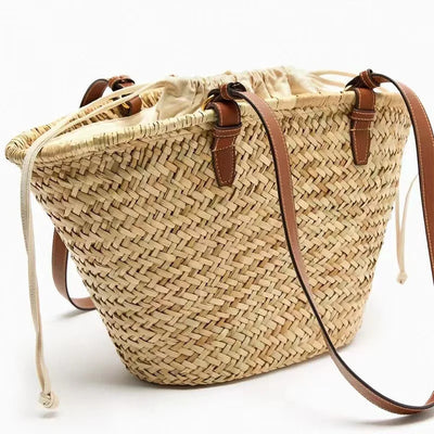 Luxus Strohtasche Damen – Große Strandtasche Sommer 2025 Shopper Design
