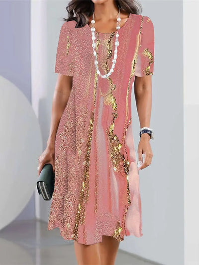 Damen-Midi-Kleid mit Grafischem Druck für den Sommer