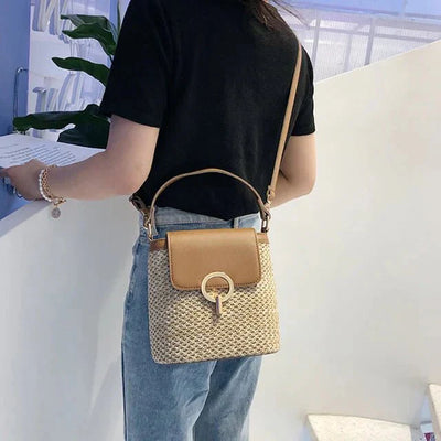 Große Strandtasche aus veganem Leder – Handgefertigt & Stilvoll