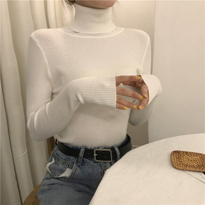 Rippstrick-Turtleneck für Damen