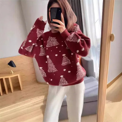 Festlicher Pullover mit Muster für Damen