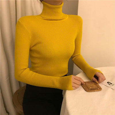 Rippstrick-Turtleneck für Damen