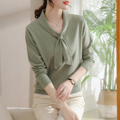 Pullover mit Schleifenakzent für Damen