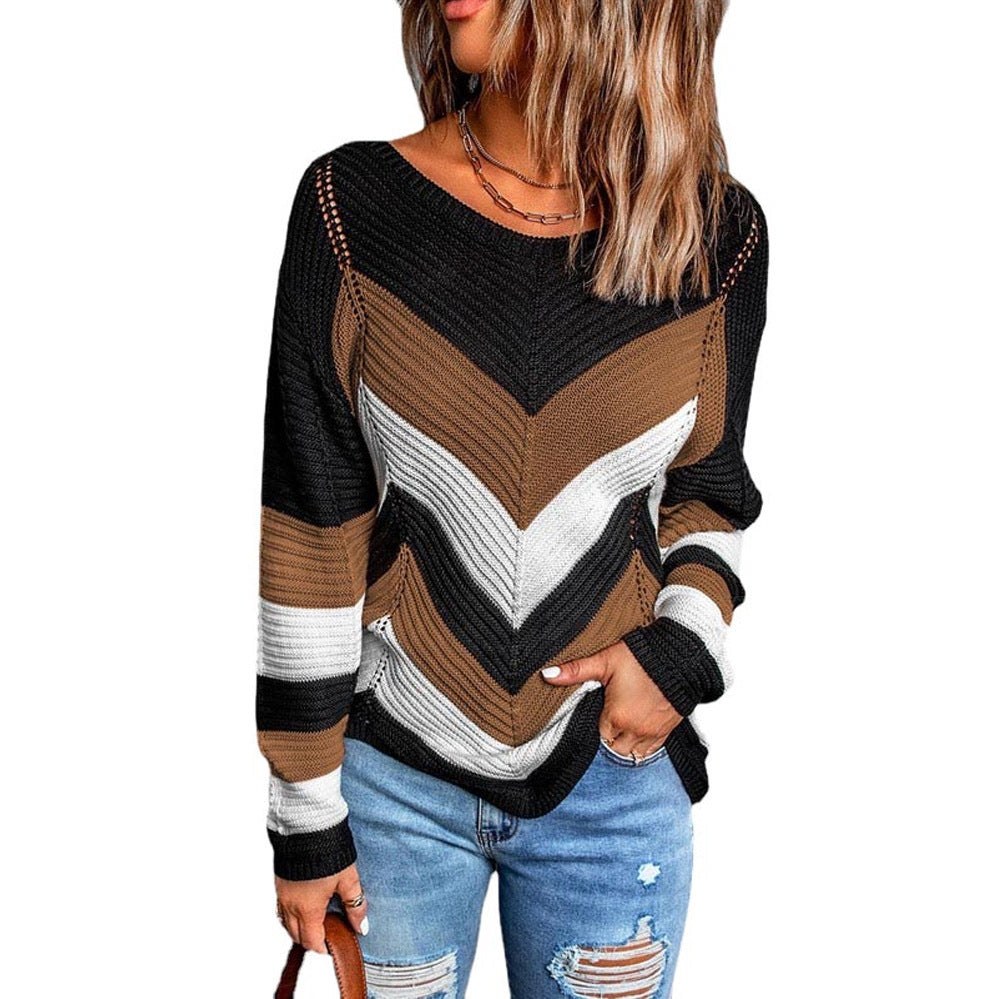 Chevron-Pullover für Damen