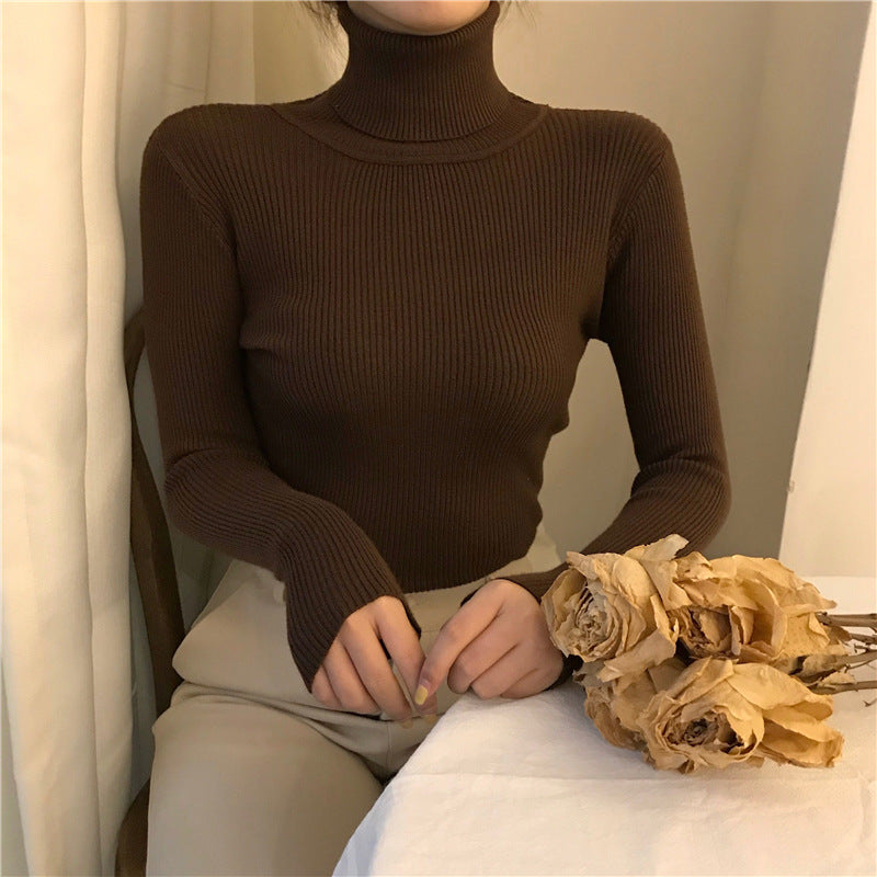 Rippstrick-Turtleneck für Damen