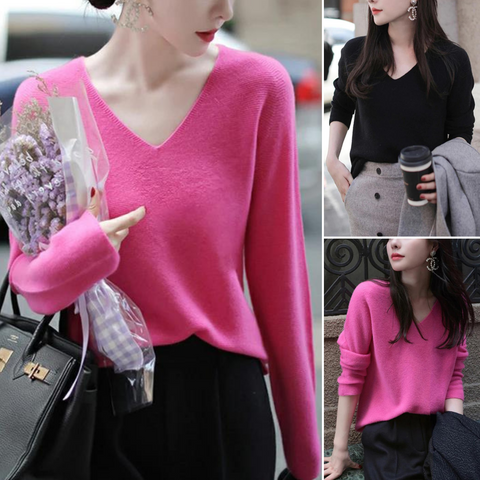 Jaemy - Italienisches strickoberteil mit v-ausschnitt