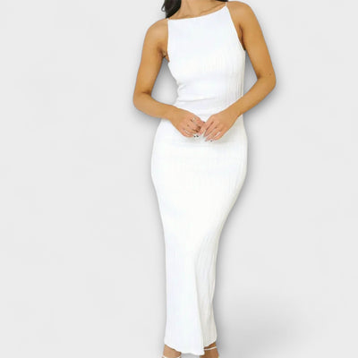 Elegantes ärmelloses Maxikleid mit Raffungen