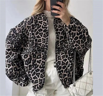 Damen Bomberjacke mit Leopardenmuster