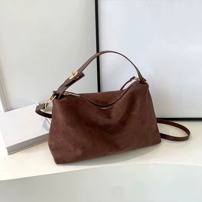 Vegane Wildleder Tote Bag Damen – Wasserdichte Handtasche für Laptop & Alltag