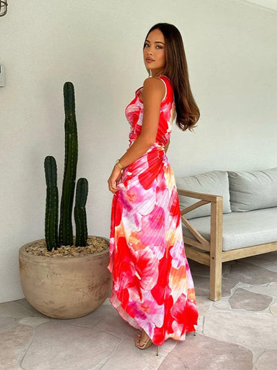 Liselotte | Elegantes One-Shoulder-Blumenkleid – Farbenfroher Chic für besondere Anlässe
