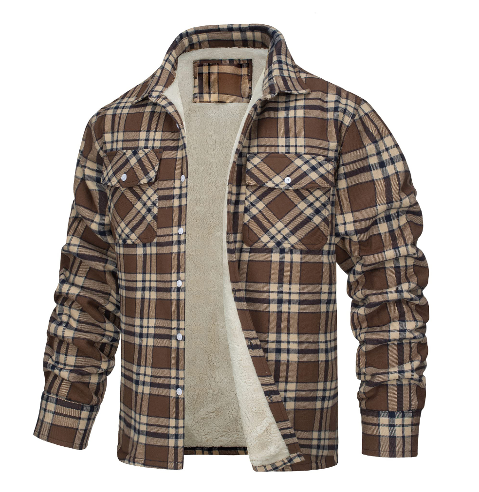 Nate™ | Herren Karierte Sherpa-Futterjacke