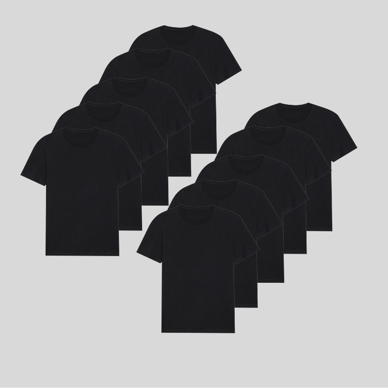 BLACK 10er-Pack - PREMIUM-FIT-SHIRTS®