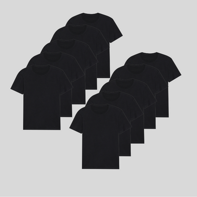 BLACK 10er-Pack - PREMIUM-FIT-SHIRTS®
