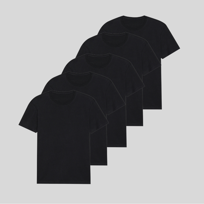 BLACK 5er-Pack - PREMIUM-FIT-SHIRTS®