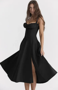 Blumiges bustierkleid mit mittlerer taille