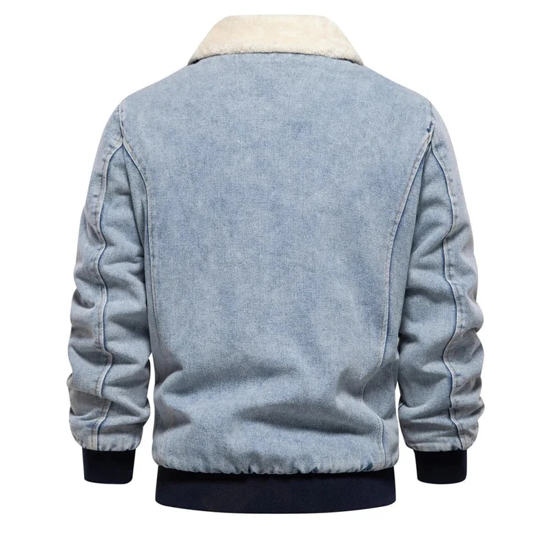 Tony - lässige bomberjacke aus jeansstoff