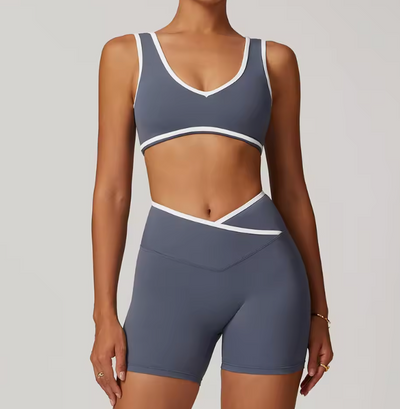 Damen 2-teiliges Yoga- & Pilates-Set – Nahtloses Trainingsoutfit mit Leggings & Oberteil